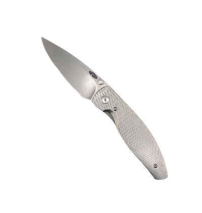 TRM Atom Liner Lock Lizard Skin Contoured 3D Titanium Scales Stonewashed MagnaCut - NORTH RIVER OUTDOORS