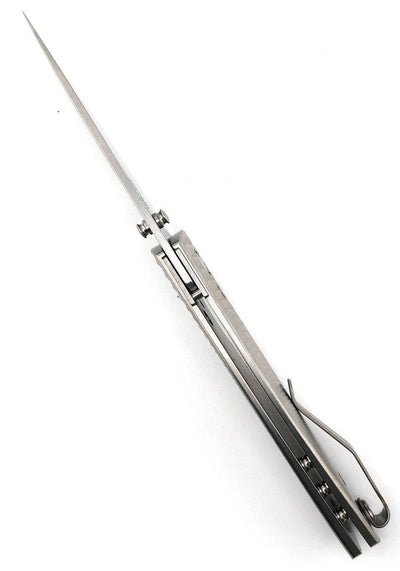 TRM Neutron 2 Linerlock MagnaCut - Titanium - 3D Contoured Textured Lizard Skin Scales - NORTH RIVER OUTDOORS