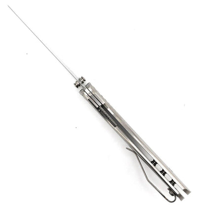 TRM Neutron 2 Linerlock MagnaCut - Titanium - 3D Contoured Textured Lizard Skin Scales - NORTH RIVER OUTDOORS