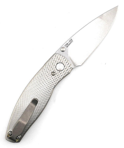 TRM Neutron 2 Linerlock MagnaCut - Titanium - 3D Contoured Textured Lizard Skin Scales - NORTH RIVER OUTDOORS