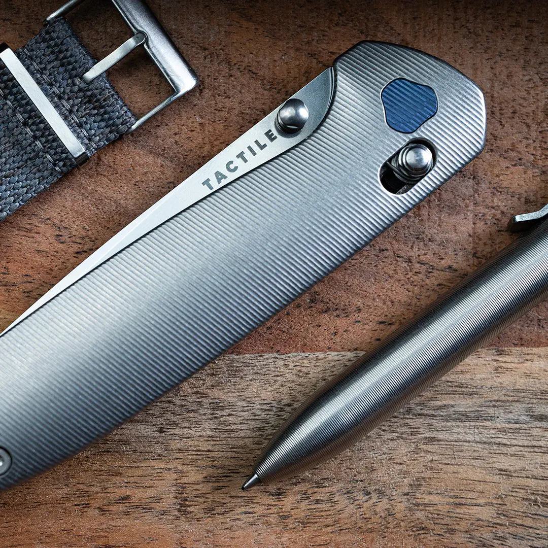 Tactile Maverick MagnaCut Folding Knife Stonewash Titanium (USA)