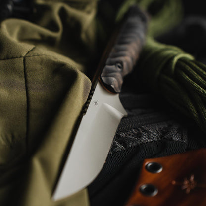 Toor Field 3.0 Fixed Blade Knife 3.625" CPM-154 Spanish Moss Drop Point Ebony Wood (USA) - NORTH RIVER OUTDOORS