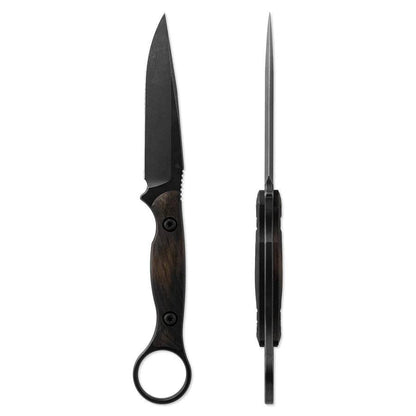 Toor Anaconda Outlaw Fixed Blade 3.75" CPM-3V Black Oxide Drop Point Ebony Wood Handles (USA) - NORTH RIVER OUTDOORS