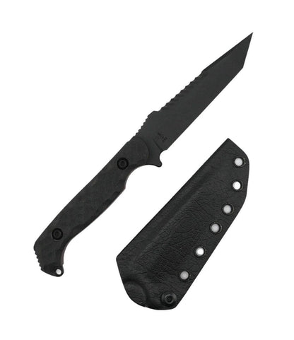 Toor Darter T Fixed Blade Knife 4.25" M4 Sawback Shadow Black G10 Handles w/ Red Inlays (USA) - NORTH RIVER OUTDOORS