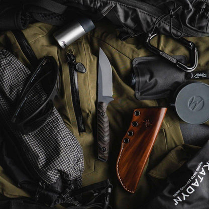 Toor Field 3.0 Fixed Blade Knife 3.625" CPM-154 Battleship Gray Drop Point Ebony Wood (USA) - NORTH RIVER OUTDOORS