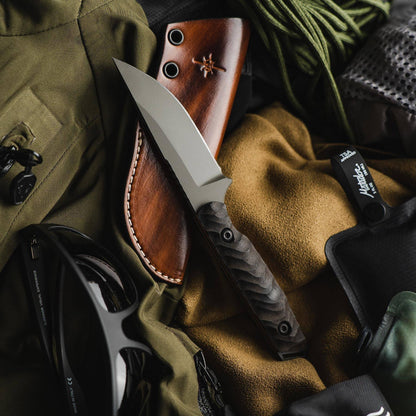 Toor Field 3.0 Fixed Blade Knife 3.625" CPM-154 Spanish Moss Drop Point Ebony Wood (USA) - NORTH RIVER OUTDOORS