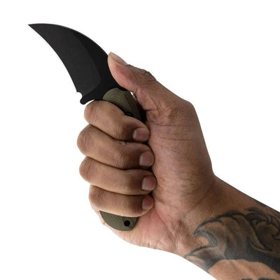 Toor Karsumba Karambit Knife Burlap Green (USA) - NORTH RIVER OUTDOORS