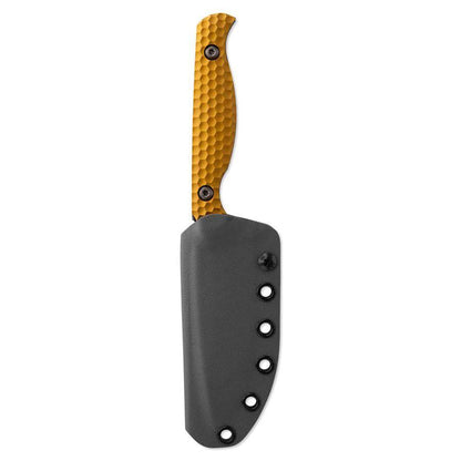 Toor Mutiny Fixed Blade Knife 4" CPM-154 Black Drop Point Gold Aluminum Handles (USA) - NORTH RIVER OUTDOORS