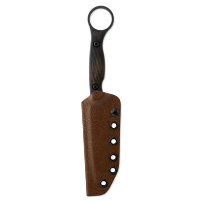 Toor Serpent Outlaw Fixed Blade Knife 3.75" CPM-3V Black Oxide Tanto Ebony Wood Handles with Pinky Ring (USA) - NORTH RIVER OUTDOORS