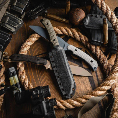 Toor Skallywag Tactical Limited Edition Fathom Signature Series Fixed Blade Barrel Brown (USA) - NORTH RIVER OUTDOORS