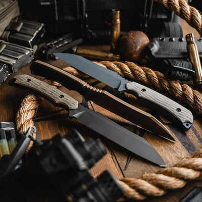 Toor Skallywag Tactical Limited Edition Fathom Signature Series Fixed Blade Barrel Brown (USA) - NORTH RIVER OUTDOORS