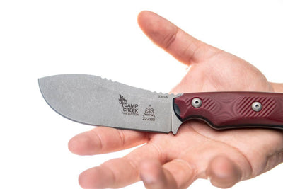 TOPS CPCKFE-01 Camp Creek Fire Edition Tumbled S35VN Red Black G10 Fixed Blade - NORTH RIVER OUTDOORS