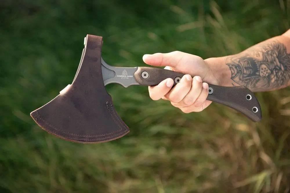 TOPS Hammer Hawk Tungsten 1075 Micarta Tactical Tomahawk - NORTH RIVER OUTDOORS