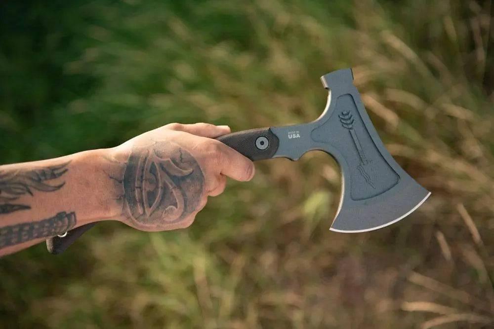TOPS Hammer Hawk Tungsten 1075 Micarta Tactical Tomahawk - NORTH