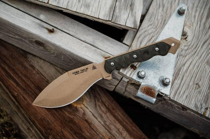 TOPS Knives CUMA TAK-RI 3.5 Fixed 7" Tan Kukri Blade Micarta Onlays Nylon Sheath - NORTH RIVER OUTDOORS