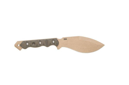 TOPS Knives CUMA TAK-RI 3.5 Fixed 7" Tan Kukri Blade Micarta Onlays Nylon Sheath - NORTH RIVER OUTDOORS