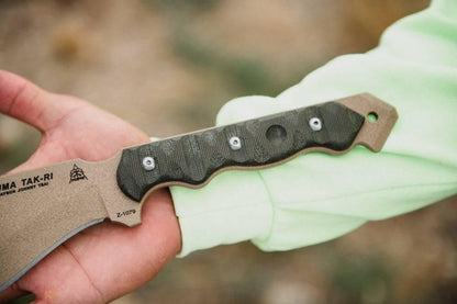 TOPS Knives CUMA TAK-RI 3.5 Fixed 7" Tan Kukri Blade Micarta Onlays Nylon Sheath - NORTH RIVER OUTDOORS