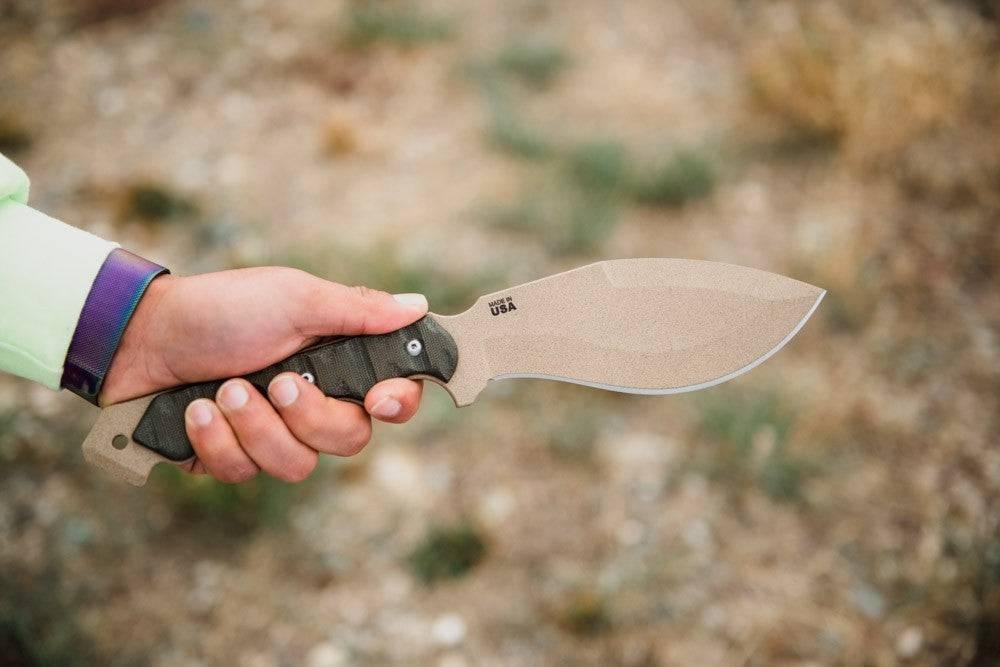 TOPS Knives CUMA TAK-RI 3.5 Fixed 7" Tan Kukri Blade Micarta Onlays Nylon Sheath - NORTH RIVER OUTDOORS