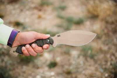 TOPS Knives CUMA TAK-RI 3.5 Fixed 7" Tan Kukri Blade Micarta Onlays Nylon Sheath - NORTH RIVER OUTDOORS