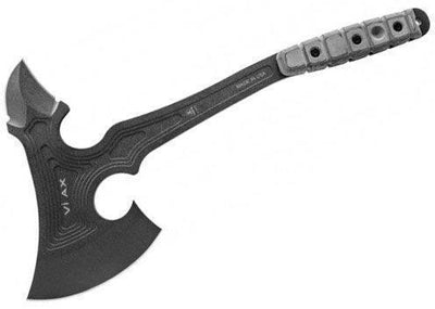 TOPS VI AX-01 Viking Axe Black Linen Micarta Handles Black Leather Sheath (USA) - NORTH RIVER OUTDOORS
