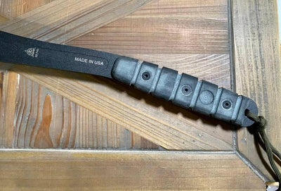 TOPS VI AX-01 Viking Axe Black Linen Micarta Handles Black Leather Sheath (USA) - NORTH RIVER OUTDOORS