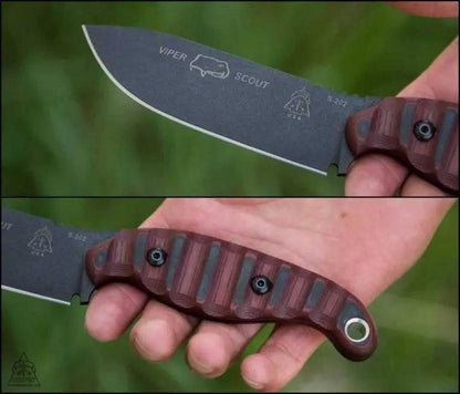 TOPS Viper Scout Fixed Knife USA (Red Handles) - NORTH RIVER OUTDOORS