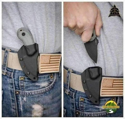 TOPS Wolf Pup Black 1095 Carbon Blade Linen Micarta Handles - NORTH RIVER OUTDOORS