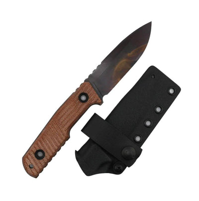 TRC Urban Tactical Elmax Natural Canvas Micarta Apocalyptic Finish Kydex Sheath - NORTH RIVER OUTDOORS