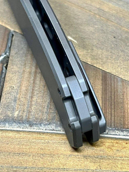 Trevor Burger Custom Knives TBC-URBANXL M390 Stonewashed Plain Blade Titanium Handles - NORTH RIVER OUTDOORS