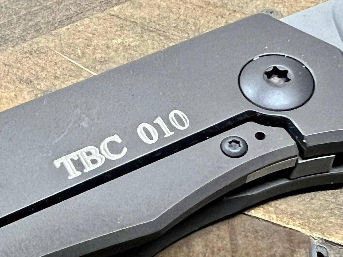 Trevor Burger Custom Knives TBC-URBANXL M390 Stonewashed Plain Blade Titanium Handles - NORTH RIVER OUTDOORS