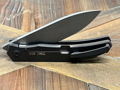 Trevor Burger Custom Knives TBC-URBANXL M390 Stonewashed Plain Blade Titanium Handles - NORTH RIVER OUTDOORS