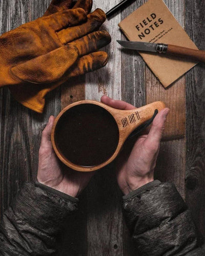 Uberleben Dursten Lore 12oz Kuksa | Handcrafted Traditional Wooden Cup - NORTH RIVER OUTDOORS