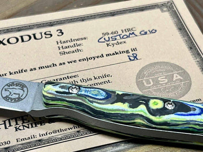 Custom White River Exodus 3 Fixed Blade Knife 3.88" S35VN Burl G10 Hybrid Handle (USA) - NORTH RIVER OUTDOORS