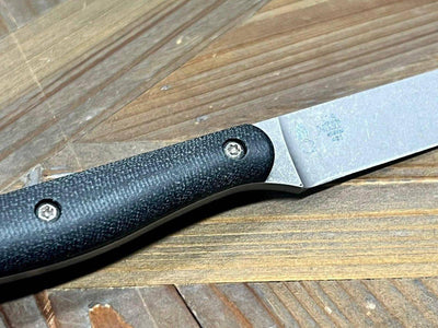 White River Exodus 4 Fixed Blade Knife 3.88" S35VN Stonewashed Black Canvas Micarta (USA) - NORTH RIVER OUTDOORS