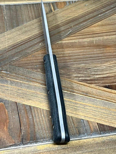 White River Exodus 4 Fixed Blade Knife 3.88" S35VN Stonewashed Black Canvas Micarta (USA) - NORTH RIVER OUTDOORS