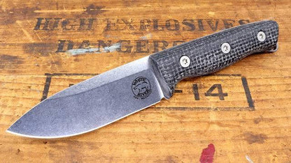 White River Ursus Cub Black Burlap Micarta with Magnacut Steel (WRUR35-BBL) - NORTH RIVER OUTDOORS