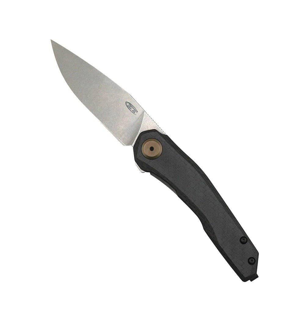 Custom Engraved Zero Tolerance 0545 Flipper Knife 3.2" CPM-MagnaCut Stonewashed Drop Point Blade Carbon Fiber - NORTH RIVER OUTDOORS