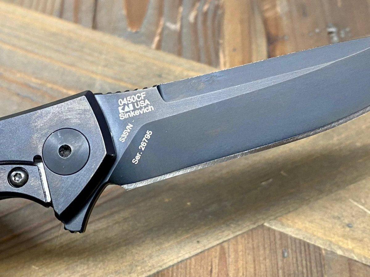 Pre-Owned ZT 0450CF Flipper 3.25" S35VN Black Blade Knife (USA) - NORTH RIVER OUTDOORS