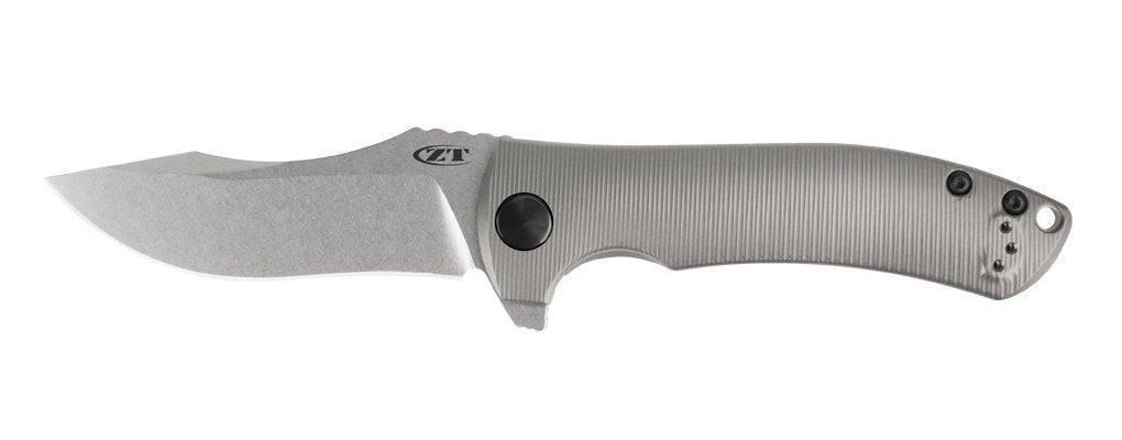 Zero Tolerance Les George 0920 Flipper 3.9" CPM-20CV Stonewashed Blade, 3D Machined Titanium Handles - NORTH RIVER OUTDOORS