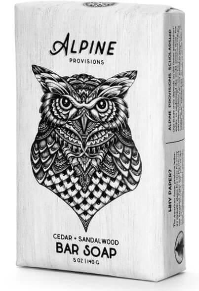 Alpine Provisions Organic Biodegradable Bar Soap, Cedar + Sandlewood, 5 oz Bar, from NORTH RIVER OUTDOORS