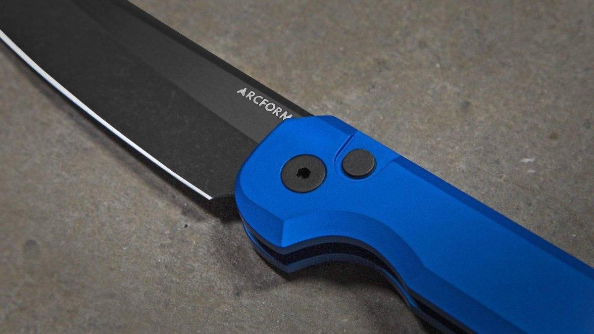 Arcform Blue ARC-071 Slimfoot Black Blade Auto Knife 3.1" 154CM (USA) from NORTH RIVER OUTDOORS
