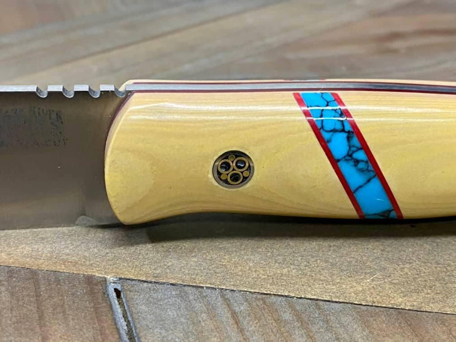 Bark River Bushcraft Scout Knife MagnaCut Antique Ivory Micarta Handles (USA) from NORTH RIVER OUTDOORS