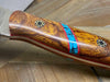 Bark River Bushcraft Scout Knife MagnaCut Desert Ironwood Burl Turquoise Spacer Mosaic Pins (USA) from NORTH RIVER OUTDOORS