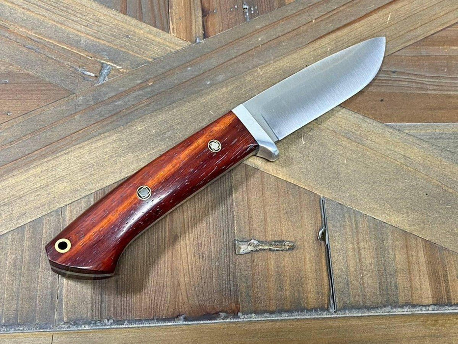 Bark River Classic Drop Point Hunter Knife S45VN Bloodwood Maple Burl Mosaic Pins from NORTH RIVER OUTDOORS