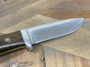 Bark River Classic Drop Point Hunter Knife S45VN OD Green Burlap Micarta Toxic Green Liners Mosaic Pins from NORTH RIVER OUTDOORS