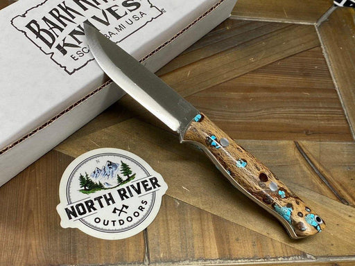 Bark River Gunny Scandi CPM 3V Cholla Cactus with Turquoise - White Liners from NORTH RIVER OUTDOORS
