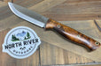 Bark River Gunny Scandi CPM 3V Dark Curly Maple, Black Liners, Mosaic Pins from NORTH RIVER OUTDOORS