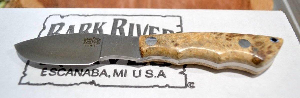 Bark River Mini Canadian CPM 3V Knife Natural Elder Burl #1 (USA) from NORTH RIVER OUTDOORS