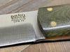 Bark River Puukko 3V Knife Green Linen Micarta - Orange Liners (USA) from NORTH RIVER OUTDOORS
