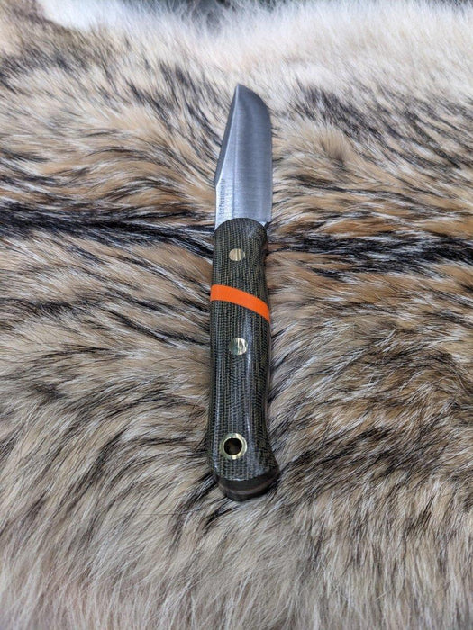 Bark River Ultra Lite Field Knife CPM 3V Green Canvas Micarta Orange Spacer Liners Brass Pins (USA) from NORTH RIVER OUTDOORS